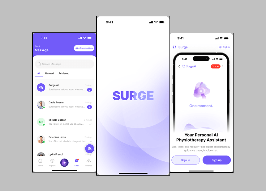 Voice chat interface for personalized physiotherapy guidance.