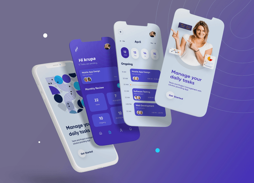 Daily task management section with priority indicators