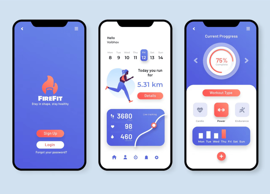 Personalized workout app with step counter & calorie burn