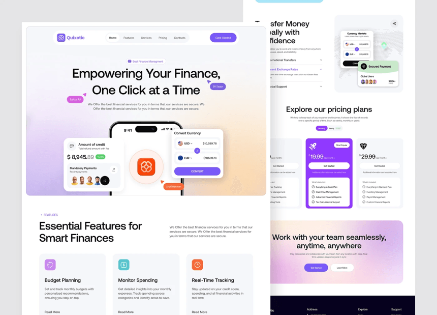 Currency conversion interface with USD, EUR, and GBP values displayed on screen